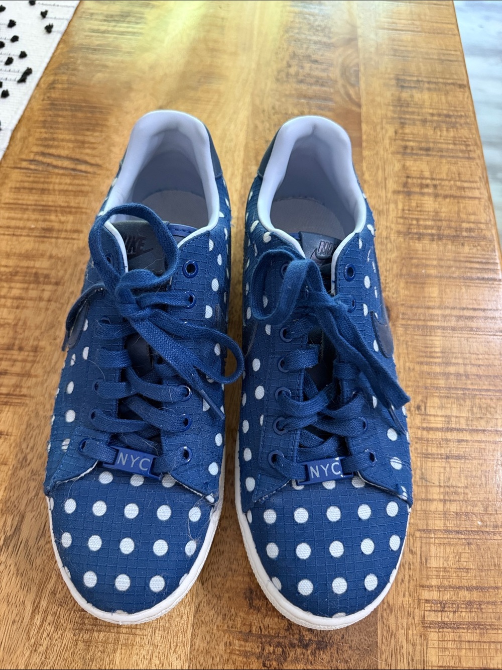 Nike womens Navy Polka Dot Sneakers